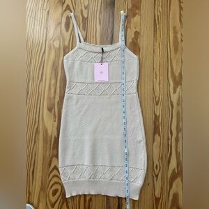 NWT HELLO MOLLY KNIT DRESS SMALL BEIGE